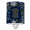 Labrador Retriever - Black - Blue Flowers Ceramic Nightlight