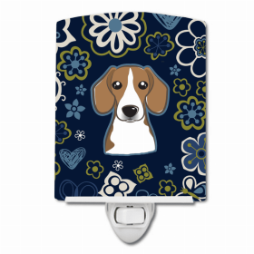 Beagle Blue Flowers Ceramic Nightlight