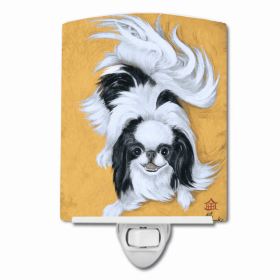 Japanese Chin - Black and White - Play Ceramic Nightlight