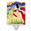 Japanese Chin with Lady #2 Ceramic Nightlight