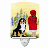 Bernese Mountain Dog "with Little Girl in Red" Ceramic Nightlight
