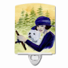 West Highland White Terrier "with Woman driving" Ceramic Nightlight