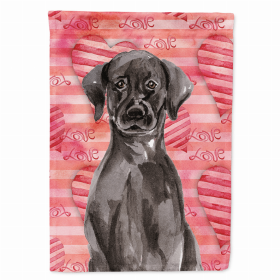 Labrador Retriever - Black - Love Themed House Flag