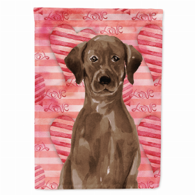 Labrador Retriever - Chocolate - Love Themed House Flag