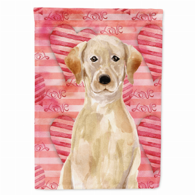 Labrador Retriever - Yellow - Love Themed House Flag