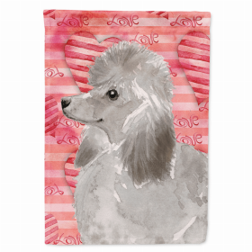 Poodle - Grey - Love Themed House Flag