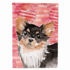 Chihuahua - Longhair - Love Themed House Flag