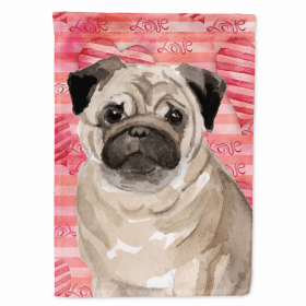 Pug 2 Love Themed House Flag