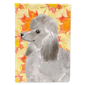 Poodle - Grey - Fall House Flag