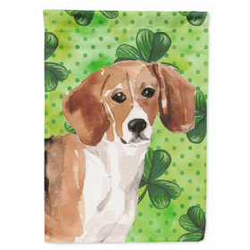 Beagle St. Patrick's Shamrock House Flag