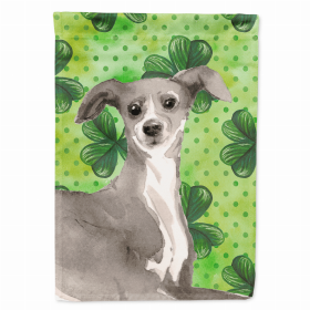 Italian Greyhound St. Patrick's Shamrock House Flag