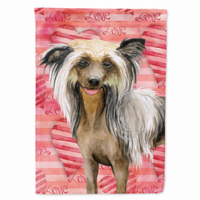 Chinese Crested Love Themed House Flag