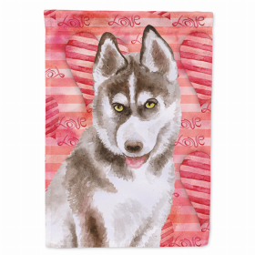 Siberian Husky - Grey - Love Themed House Flag