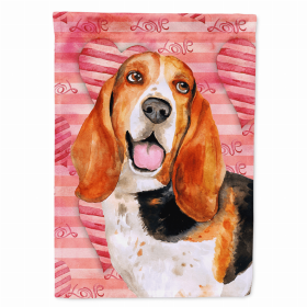 Basset Hound Love Themed House Flag