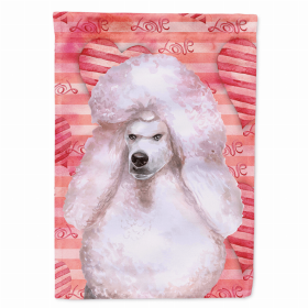 Poodle - Standard - White - Love Themed House Flag