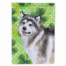 Alaskan Malamute St. Patrick's Shamrock House Flag