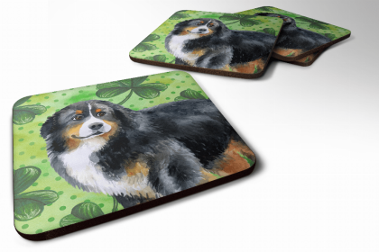 Bernese Mountain Dog St Patrick's Design Foam Coaster