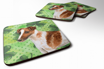 Smooth Fox Terrier St Patrick's Foam Coaster