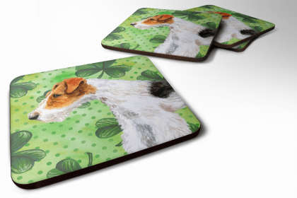 Wire Fox Terrier St Patrick's Foam Coaster
