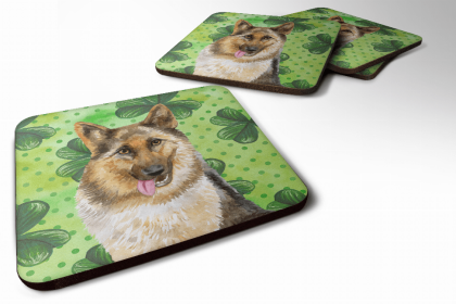 German Shepherd St Patrick's Design Foam Coaster
