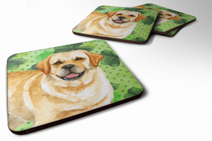 Golden Retriever St Patrick's Design Foam Coaster