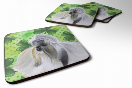 Shih Tzu St Patrick's Design Foam Coaster