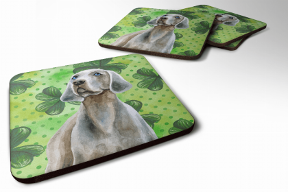 Weimaraner St Patrick's Design Foam Coaster