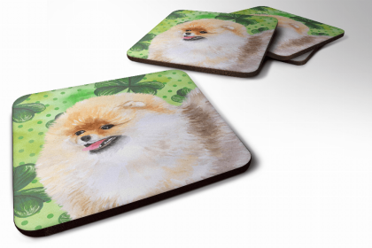 Pomeranian St Patrick's Design Foam Coaster