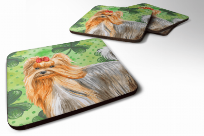 Yorkshire Terrier St Patrick's Design Foam Coaster