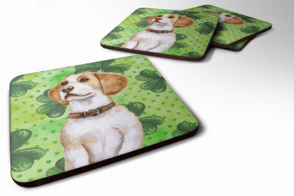 Beagle St Patrick's Design Foam Coaster