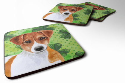 Jack Russell Terrier St Patrick's Design Foam Coaster