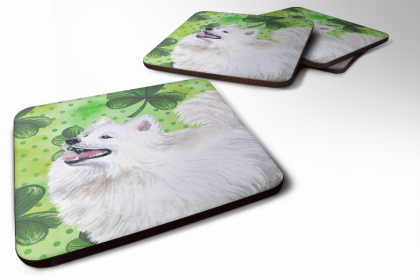 Samoyed St Patrick's Design Foam Coaster