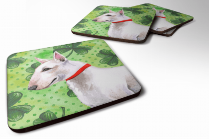 Bull Terrier St Patrick's Design Foam Coaster