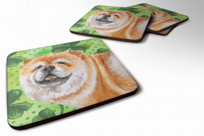 Chow Chow St Patrick's Design Foam Coaster