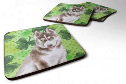 Siberian Husky - Grey - St Patrick's Design Foam Coaster