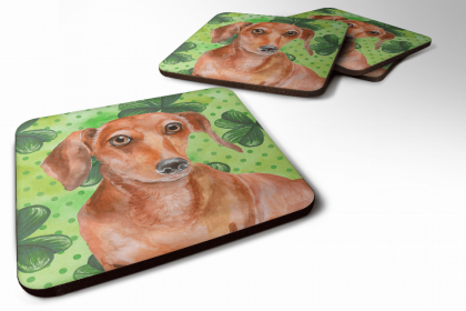 Dachshund - Red St Patrick's Design Foam Coaster