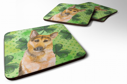 German Shepherd #2 St Patrick's Design Foam Coaster