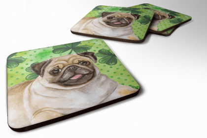 Pug St Patrick's Design Foam Coaster