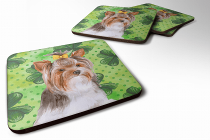 Yorkshire Terrier #2 St Patrick's Design Foam Coaster