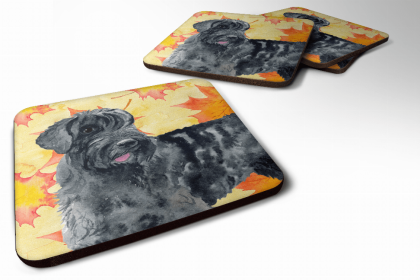 Giant Schnauzer Fall Leaves Art Foam Coaster