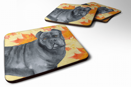 Cane Corso Fall Leaves Art Foam Coaster