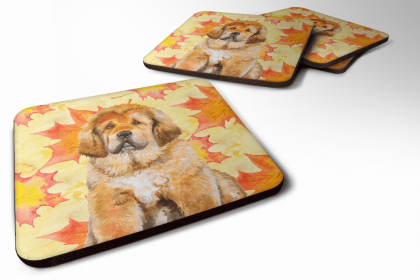 Mastiff - Tibetan - Fall Leaves Art Foam Coaster