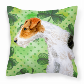 Wire Fox Terrier St Patrick's Decorative Pillow