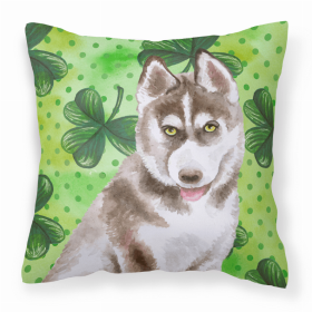 Siberian Husky - Grey St Patrick's Decorative Pillow