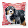 Bernese Mountain Dog 1 Love Stripes Fabric Decorative Pillow