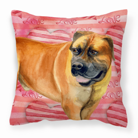Mastiff - Boerboel - Love Stripes Fabric Decorative Pillow