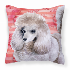 Poodle 4 Love Stripes Fabric Decorative Pillow