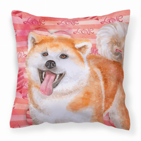 Akita Love Stripes Fabric Decorative Pillow