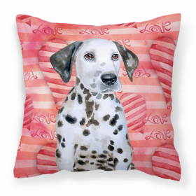 Dalmatian - Puppy - Love Stripes Fabric Decorative Pillow