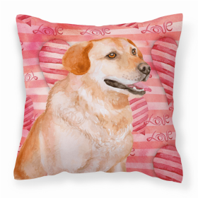 Labrador Retriever 3 Love Stripes Fabric Decorative Pillow